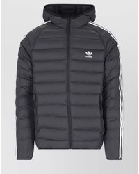 adidas - Hooded Quilted Jacket With Side Zipper Pockets - Lyst