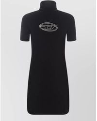 DIESEL - Short Sleeve Turtleneck Mini Dress - Lyst