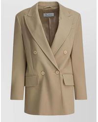 Max Mara - Double Breasted Jacket Buttoned Cuffs Lapels - Lyst
