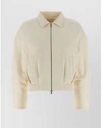 Max Mara - Silk-Blend Cropped Zip-Up Jacket - Lyst