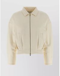 Max Mara - Silk-Blend Cropped Zip-Up Jacket - Lyst