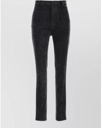 Gucci - Stretch Velvet Slim Fit Trousers Belt Loops - Lyst