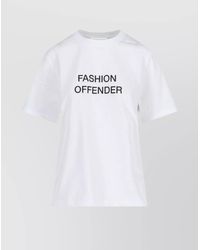 Victoria Beckham - Graphic Print Crew Neck Top With Short Sleeves - Lyst
