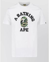 A Bathing Ape - Graphic Print Crew Neck Short Sleeve Shirt - Lyst