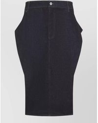 Jacquemus - Denim High-Rise Sculpted Midi Skirt - Lyst