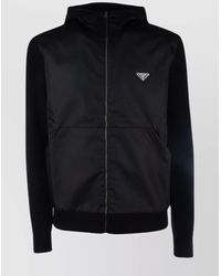 Prada - Hooded Knitwear With Ribbed Cuffs And Hem - Lyst