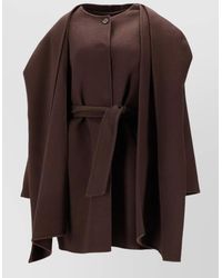 P.A.R.O.S.H. - Hooded Draped Jacket Belted Waist - Lyst