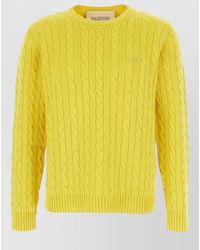 Valentino - Cable-Knit Cashmere Crew-Neck Jumper - Lyst