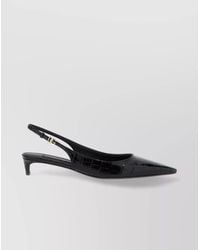 Dolce & Gabbana - Calfskin Leather Crocodile-Print Slingback Pumps - Lyst