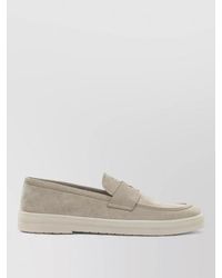 Prada - Suede Loafers Round Toe Rubber Sole - Lyst