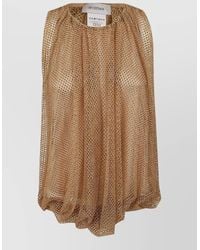 Max Mara - Mesh Knot Dress Sleeveless Round Neckline - Lyst