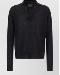Tom Ford - Cashmere Silk Long-Sleeve Polo Shirt - Lyst