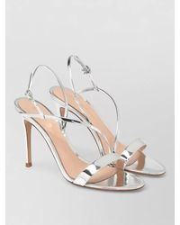 Gianvito Rossi - Metallic Leather Manhattan 95 Stiletto Sandals - Lyst