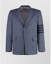 Thom Browne - Wool Blazer With Striped Sleeve Detail - Lyst