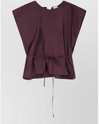 Alysi - Cotton Top Tie Waist Round Neck - Lyst
