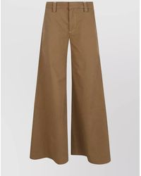 7 For All Mankind - Cotton Mid-Rise Wide-Leg Trousers - Lyst