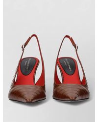 Stella McCartney - Leather Slingback High Heel Sandals - Lyst