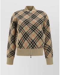 Burberry - Check Pattern V-Neck Cardigan Jacket - Lyst