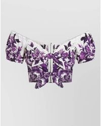 Dolce & Gabbana - Majolica-Print Poplin Top - Lyst