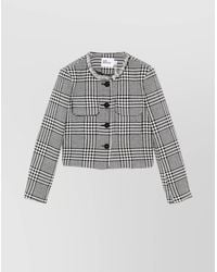 Self-Portrait - Checked Wool Blend Jacket - Lyst