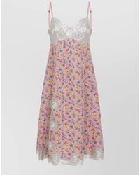 Dolce & Gabbana - Silk Floral Lace-Trim Midi Slip Dress - Lyst