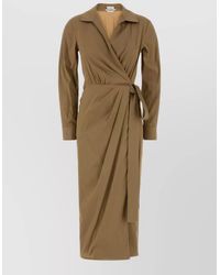 Max Mara - Stretch Poplin Wrap Beta Midi Dress - Lyst