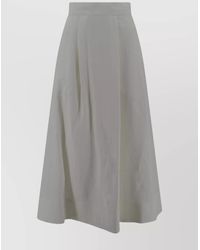 P.A.R.O.S.H. - A-Line Flared High-Waisted Midi Pleated Pockets - Lyst