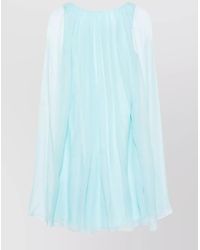 Max Mara - Silk Layered Sheer Cape Mini Dress - Lyst