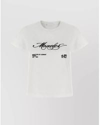 Moncler - Cotton Cropped Logo-Embroidered Short-Sleeve T-Shirt - Lyst