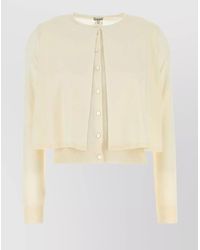 Loewe - Cropped Wool Cardigan Ribbed Cuffs - Lyst