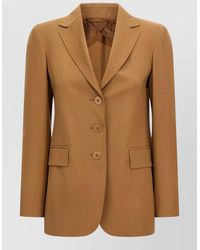 Max Mara - Tailored Blazer Buttoned Cuffs Notch Lapel Pockets - Lyst