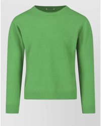 AURALEE - Knitted Crew Neck Sweater Long Sleeves - Lyst