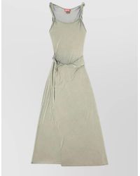 DIESEL - Sleeveless Dress Twisted Straps Side Slit Draped - Lyst