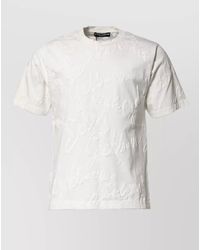 Dolce & Gabbana - Cotton Logo Embossed Crew Neck T-Shirt - Lyst
