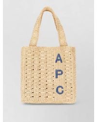 A.P.C. - Raffia Tote Bag Woven Texture Top Handles - Lyst