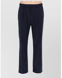 Herno - Tailored Wool Blend Pants Front Pleats - Lyst