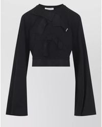 Lanvin - Grosgrain Bow Cotton Cropped Top - Lyst