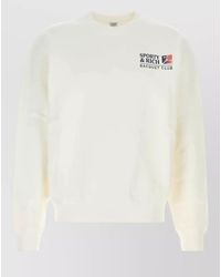Sporty & Rich - Cotton Sweatshirt Crew Neck Graphic Logo - Lyst