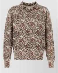 Etro - Embroidered Wool Polo Shirt - Lyst