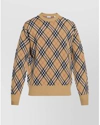 Burberry - Crew Neck Argyle Pattern Sweater - Lyst
