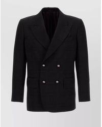 Etro - Virgin Wool Checked Double-Breasted Blazer - Lyst