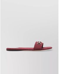Gucci - Canvas Flat Sole Sandals With Metal Hardware - Lyst