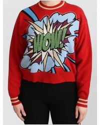 Dolce & Gabbana - Cashmere Wool Cartoon Print Rhinestone Embellished Knit Sweater - Lyst