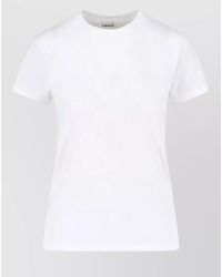 AURALEE - Short Sleeve Crew Neck Plain Top - Lyst