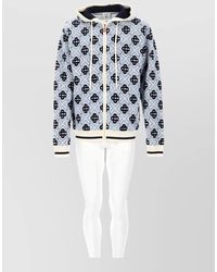CASABLANCA - Patterned Hooded Jacket Ribbed Cuffs Hem - Lyst