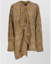Uma Wang - Draped Front Long Sleeve Wool Blend Top - Lyst