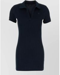 Gucci - Ribbed Short-Sleeve Polo Mini Dress - Lyst