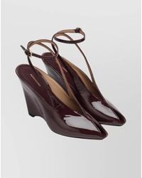 Ferragamo - Wedge Sandals With Open Back And Pointed Toe - Lyst