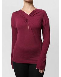 Roberto Cavalli - Virgin Wool Ribbed V-Neck Cutout Long-Sleeve Sweater - Lyst