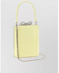 Self-Portrait - The Bow Leather Clutch Bag - Lyst